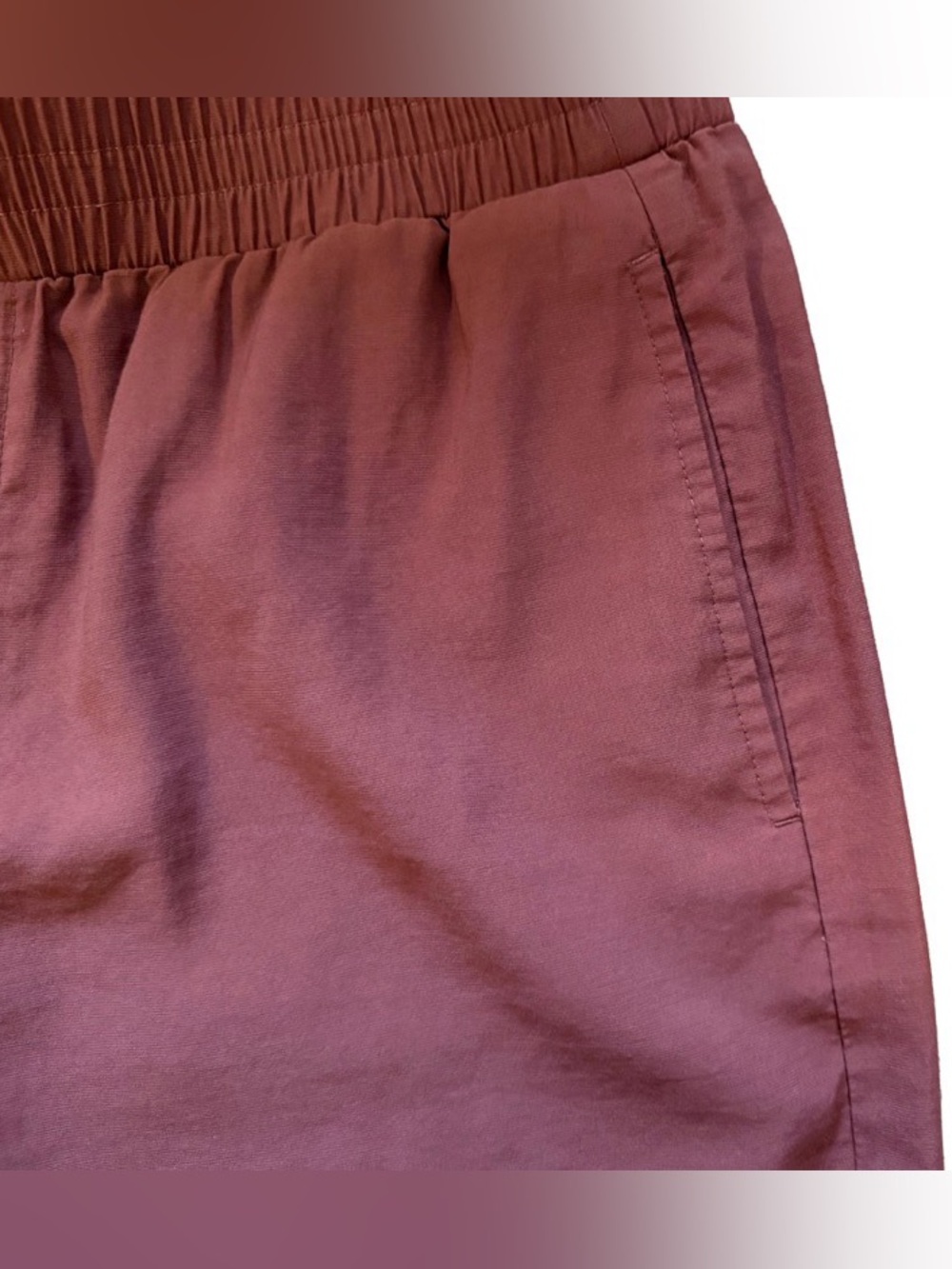 Ann Taylor Women’s Elastic Waist Wide-Leg Pants - Rust - Picture 3 of 5